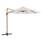 Axi marisol parasol d�port� aspect bois / beige - parasol d�port� rectangulaire Ø 300cm - parasol pied ...