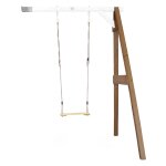 Axi portique balan�oire en bois 1 agr�s wall mount marron / blanc