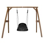 Axi portique en bois marron avec balan�oire - si�ge nid ovale
