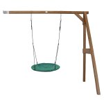 Axi portique en bois mural wall mount marron avec balan�oire - si�ge nid rond