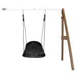 Axi portique en bois mural wall mount marron / blanc avec balan�oire - si�ge nid ovale