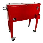 Axi retro cooler rouge r�frig�rateur de boissons mobile pour l'ext�rieur / le jardin glaci�re 76 litre ...