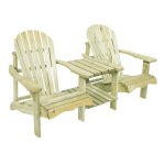 Axi valerie chaise de jardin, table intgre, bois naturel, 175 cm transat bois, 2 personnes salon de ...