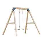 Axi yuna balan�oire double en bois marron - bois fsc - balan�oire autoportante avec 2 si�ges de balan�oire ...