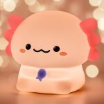 Axolotl veilleuse enfant tactile led, usb rechargeable veilleuse bb en silicone a 3 modes luminosit ...