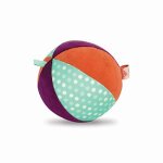 B toys - make it chime - large fabric ball with chiming bell - sensory toy with colors
