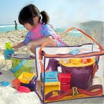 B toys - b ready sac fourre - tout de plage avec 11 jouets dr�les pour le sable enfants de 18 mois et ...