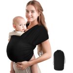 Baby carrier sling breathable cotton baby carrier with maximum load capacity 15 kg, black baby sling ...