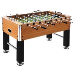 Baby - foot acier 60 kg 140x74, 5x87, 5 cm marron clair et noir