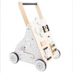 Baby walker, trotteur avec un tableau d'activit, bois chariot de marche pour bb multifonctionnel, ...