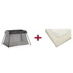 Babybjrn lit parapluie light noir + drap housse blanc pur