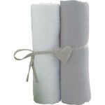 Babycalin 2 draps housse bb blanc gris 70 x 140 cm jersey 130gr / m