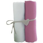 Babycalin 2 draps housse bébé blanc violine 70 x 140 cm jersey 130gr / m Babycalin 2 draps housse bébé blanc violine 70 x 140 cm jersey 130gr / m