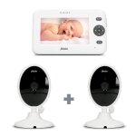 Babyphone avec 2 caméras et 4. 3 ecran dvm - 140 + dvm - 140c blanc - anthracite Babyphone avec 2 caméras et 4. 3 ecran dvm - 140 + dvm - 140c blanc - anthracite