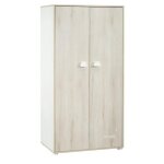 Babyprice armoire chambre bebe smile hetre cendre 2 portes