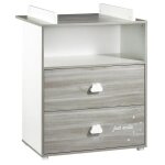 Babyprice commode a langer smile chene silex 2 tiroirs
