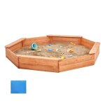 Bac a sable en bois avec couvercle - duoku - 75, 6 x 75, 6 x 9, 1 po - bac a sable octogonal - avec 4 ...