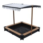 Bac a sable enfant en anthracite / marron bac a sable pour enfants en bois fsc avec couvercle / toit ...