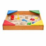 Bac a sable enfant en bois avec 4 si�ges color�s ginger home