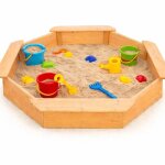 Bac a sable enfant bois avec 4 sieges ginger home jeu exterieur jardin