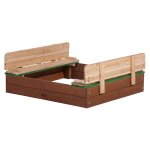 Bac a sable enfant bac a sable pour enfants en bois avec couvercle marron & vert 100 x 95 cm - axi ella ...