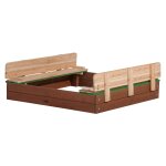 Bac a sable enfant bac a sable pour enfants en bois avec couvercle marron & vert 120 x 120 cm - axi ella ...
