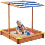 Bac a sable enfant ginger home avec auvent r�glable anti - uv, bois