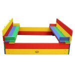 Bac a sable enfant multicouleur bac a sable pour enfants en bois fsc avec couvercle & banc 100 x 95 cm ...