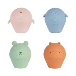 Badabulle lot de 4 aspergeurs de bain - jouets de bain en silicone souple - s'ouvrent pour etre lav�s ...