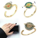 Bague anti - stress et anti - anxi�t� pour femmes, anneau scintillant, rotatif, tendance, bijoux, cadeaux ...
