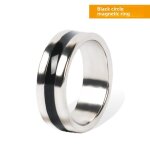 Bague magntique noire bague argente bague a motif floral bague magntique forte accessoire de magie ...