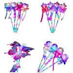 Baguette magique clignotante led pour filles, jouet de cosplay, bâton de princesse, avec nâ¿ud papillon, ... Baguette magique clignotante led pour filles, jouet de cosplay, bâton de princesse, avec nâ¿ud papillon, ...