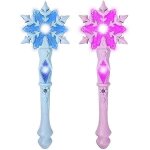 Baguette magique lumineuse flocon de neige avec son, 2 pi�ces - stock