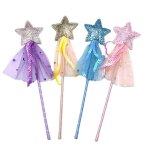 Baguette magique de princesse pour filles, 4 pices / ensemble, accessoire cosplay pour dguisement, ...