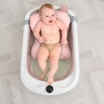 Baignoire b�b� pliable - thermom�tre et coussin inclus - cloud - pink superbe bebe