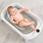 Baignoire bébé pliable - thermomètre et transat inclus - leaf - grey superbe bebe Baignoire bébé pliable - thermomètre et transat inclus - leaf - grey superbe bebe