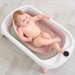 Baignoire bébé pliable - thermomètre et transat inclus - leaf - pink superbe bebe Baignoire bébé pliable - thermomètre et transat inclus - leaf - pink superbe bebe