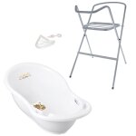 Baignoire bb thermomtre blanc biche 86 cm + pied + tuyau