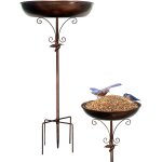Bains d'oiseaux d'extérieur - mangeoire à oiseaux pour pelouse, bol en métal sur pied pour jardin, terrasse, ... Bains d'oiseaux d'extérieur - mangeoire à oiseaux pour pelouse, bol en métal sur pied pour jardin, terrasse, ...