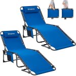 Bain de soleil pliants 5 positions rglable, chaise longue inclinable pliable, lit de camping pliant ...