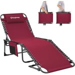 Bain de soleil pliants 5 positions rglable, chaise longue inclinable pliable, lit de camping pliant ...