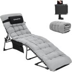 Bain de soleil pliants 5 positions rglable, chaise longue inclinable pliable, lit de camping pliant ...