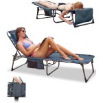 Bain de soleil pliants 5 positions rglable, chaise longue inclinable pliable, lit de camping pliant ...