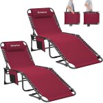 Bain de soleil pliants 5 positions rglable, chaise longue inclinable pliable, lit de camping pliant ...