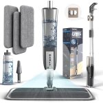 Balai serpillre avec fonction de pulvrisation, balai pulvrisateur rotatif a 360 avec 3 tampons en ...