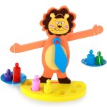 Balance lion en bois, dessin anim�, pendule balance balance haricot balance, apprentissage pr�coce, jouets ...