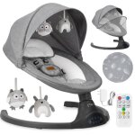 Balancelle bb electrique - momi kenani - 10 mlodies - 5 modes de balancement - arche a jouets - gris ...