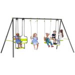 Balançoire 4 agrès portique avec 2 balançoires et 2 face a face dim. 3, 55l x 1, 84l x 1, 86h m acier ... Balançoire 4 agrès portique avec 2 balançoires et 2 face a face dim. 3, 55l x 1, 84l x 1, 86h m acier ...