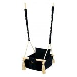 Balançoire bascule confortable pour enfants en bois coton terrasse jardin maison noir Balançoire bascule confortable pour enfants en bois coton terrasse jardin maison noir