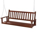 Balançoire de porche en bois pour 3 personnes banc suspendu robuste capacité 360 kg chaînes réglables ... Balançoire de porche en bois pour 3 personnes banc suspendu robuste capacité 360 kg chaînes réglables ...